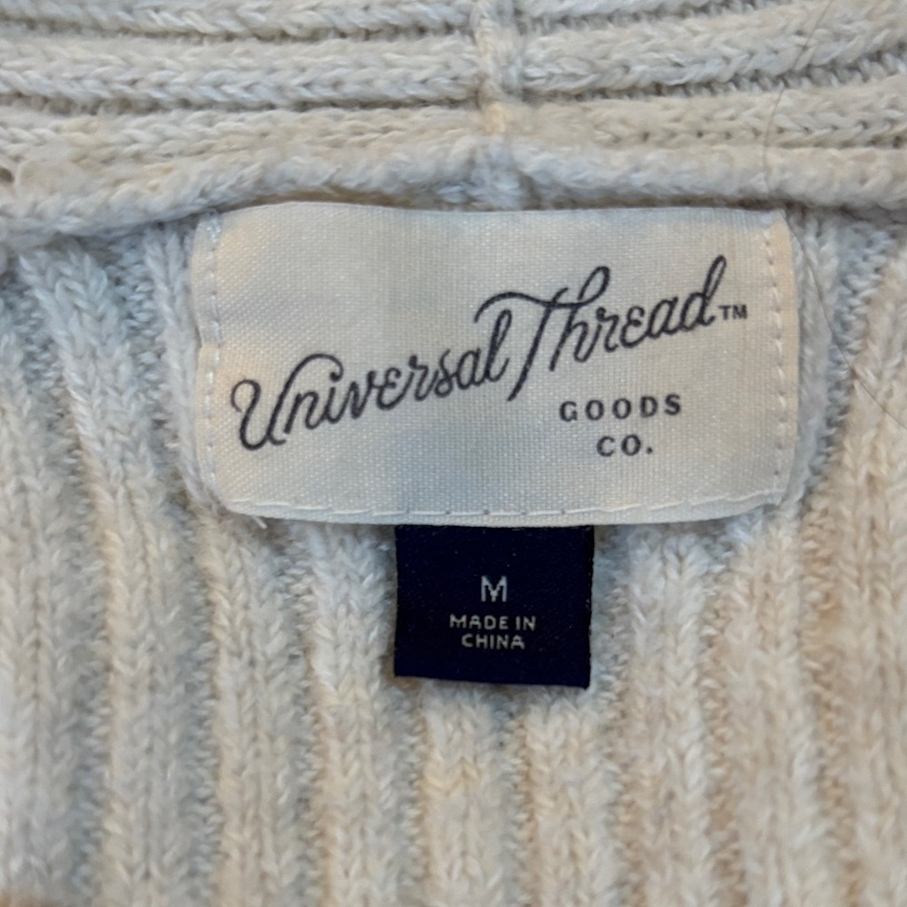 Universal Thread Cream Ribbed Cardigan - Picture 2 of 2
